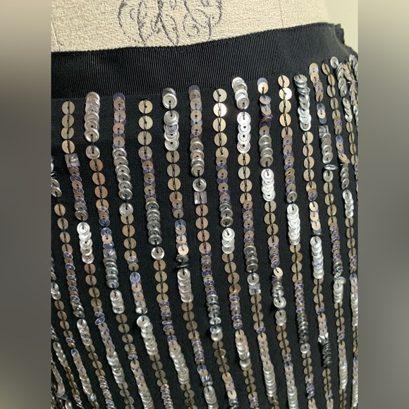 THEORY sequin 100% silk mini skirt sz 2 party evening event formal lined - Picture 4 of 16
